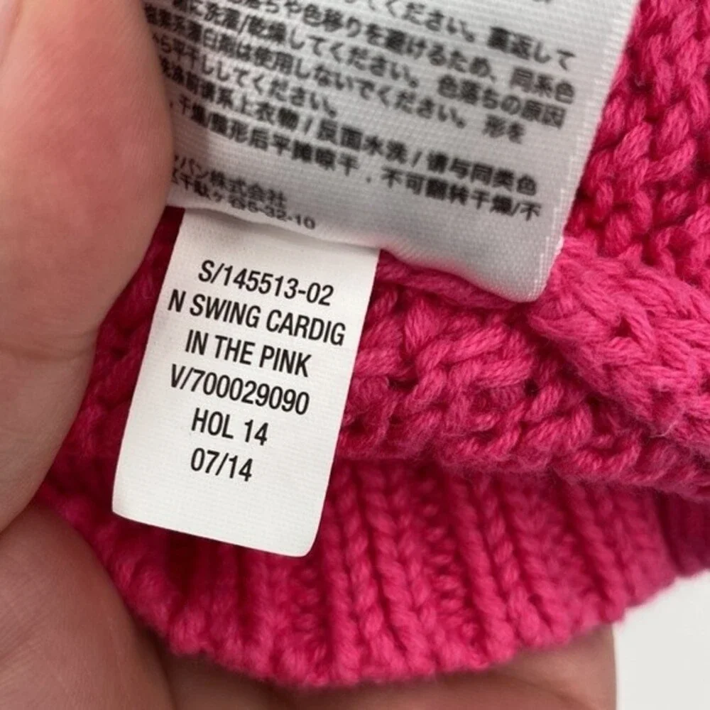 Old Navy 2T girls Cable Knit Swing Cardigan Pink Three button Sweater Open